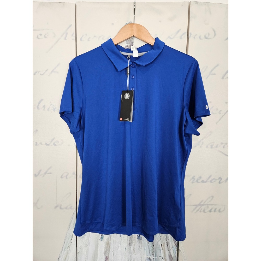 NWT Under Armour Zinger Golf Polo 2XL Royal Blue HeatGear Fitted Performance Top